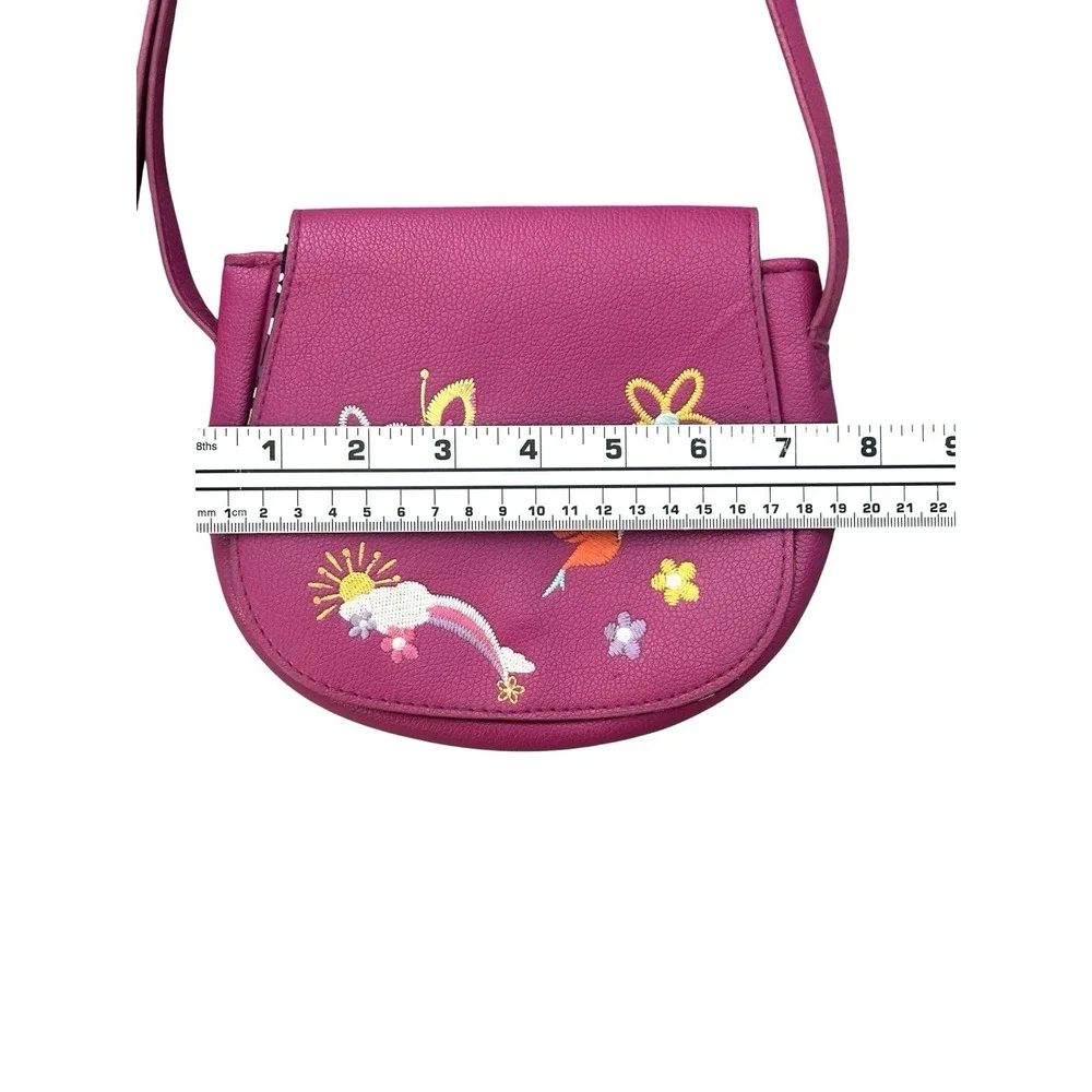 Disney Store Encanto Crossbody Bag‎ Girls Pink Magenta Embroidered Travel Floral